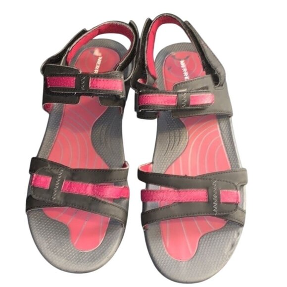 Merrell Womens Sandals Black & Beet Red Size 9 US - Picture 1 of 8